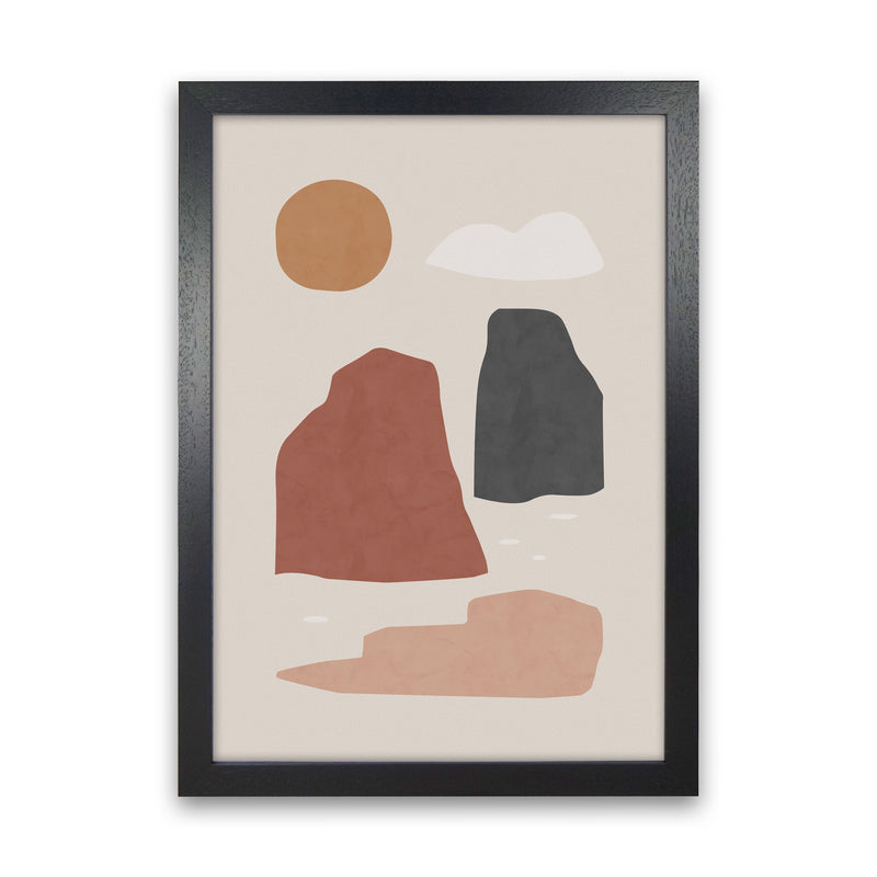 Landscape & Sun Art Print by Orara Studio Black Grain