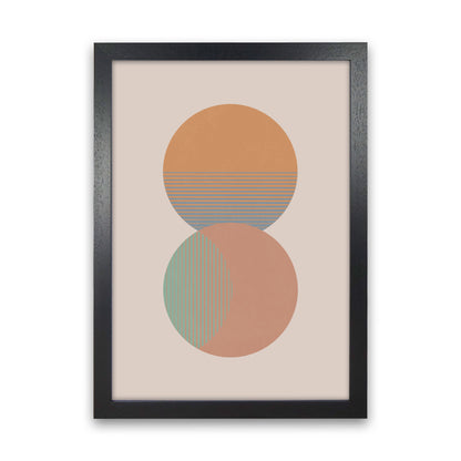 Circle Sun & Moon Colour Art Print by Orara Studio Black Grain