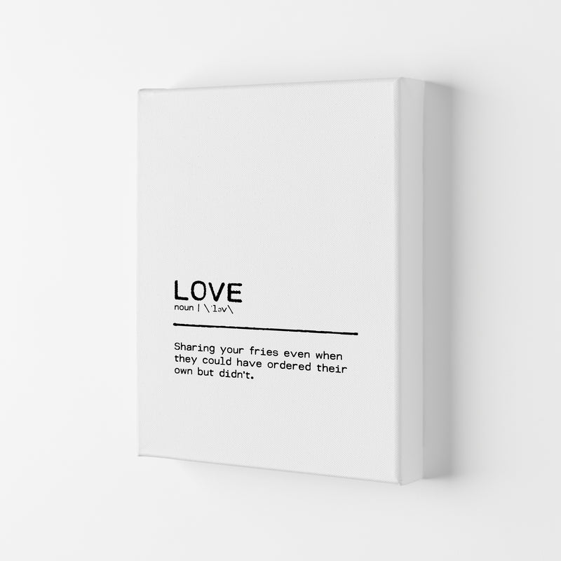 Love Fries Definition Quote Print By Orara Studio Canvas