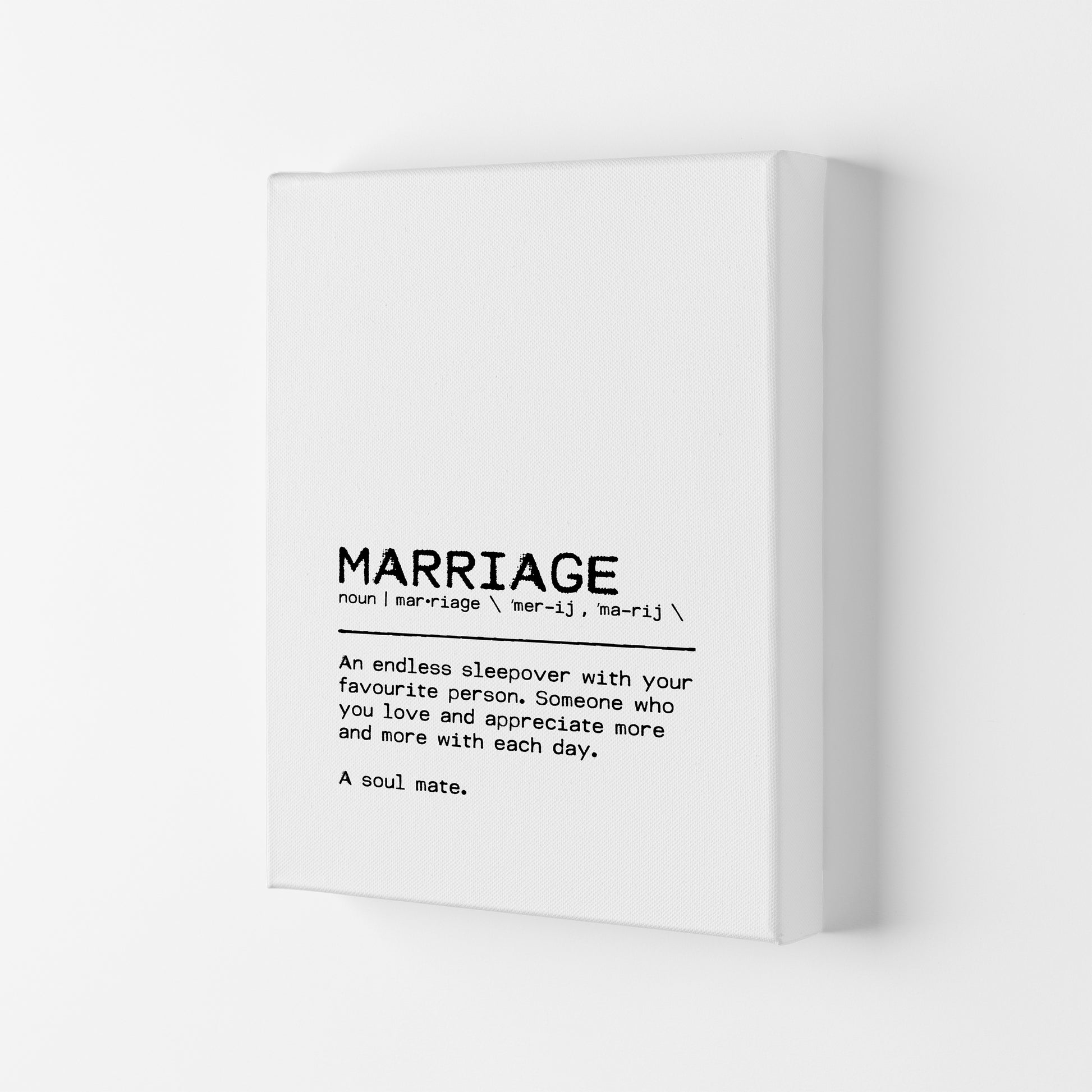 Marriage Sleepover Definition Quote Print By Orara Studio Canvas