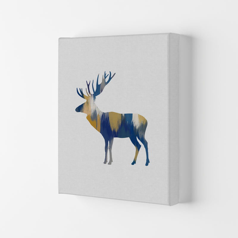 Moose Blue & Yellow Print By Orara Studio Animal Art Print Canvas