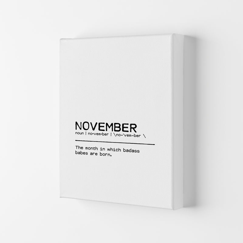November Badass Definition Quote Print By Orara Studio Canvas
