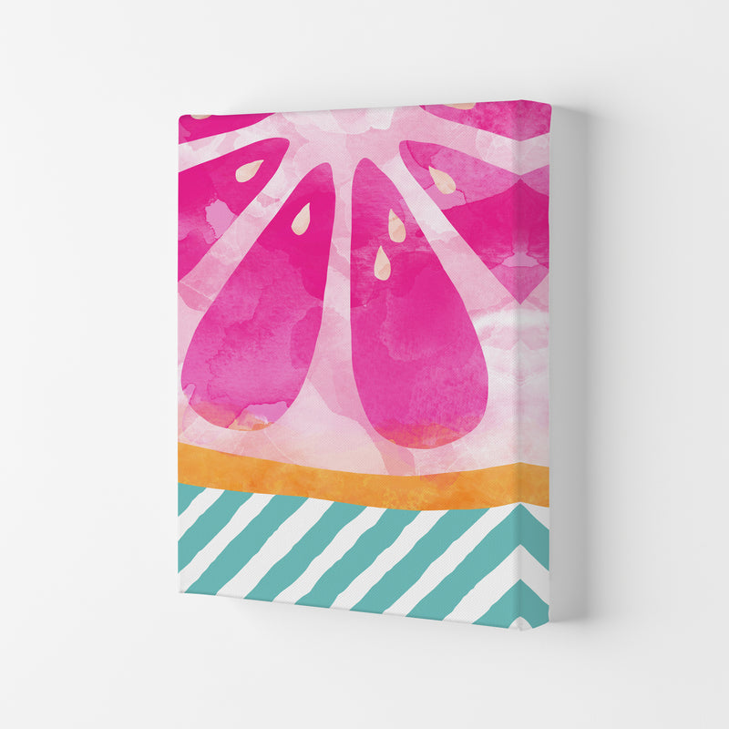 Pink Grapefruit Abstract Print By Orara Studio, Framed Kitchen Wall Art Canvas