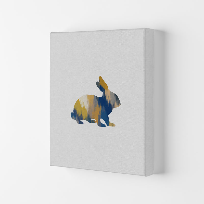 Rabbit Blue & Yellow Print By Orara Studio Animal Art Print Canvas