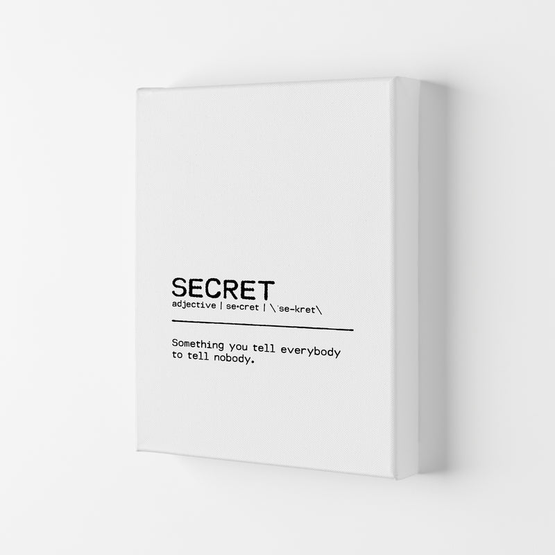 Secret Definition Quote Print By Orara Studio Canvas