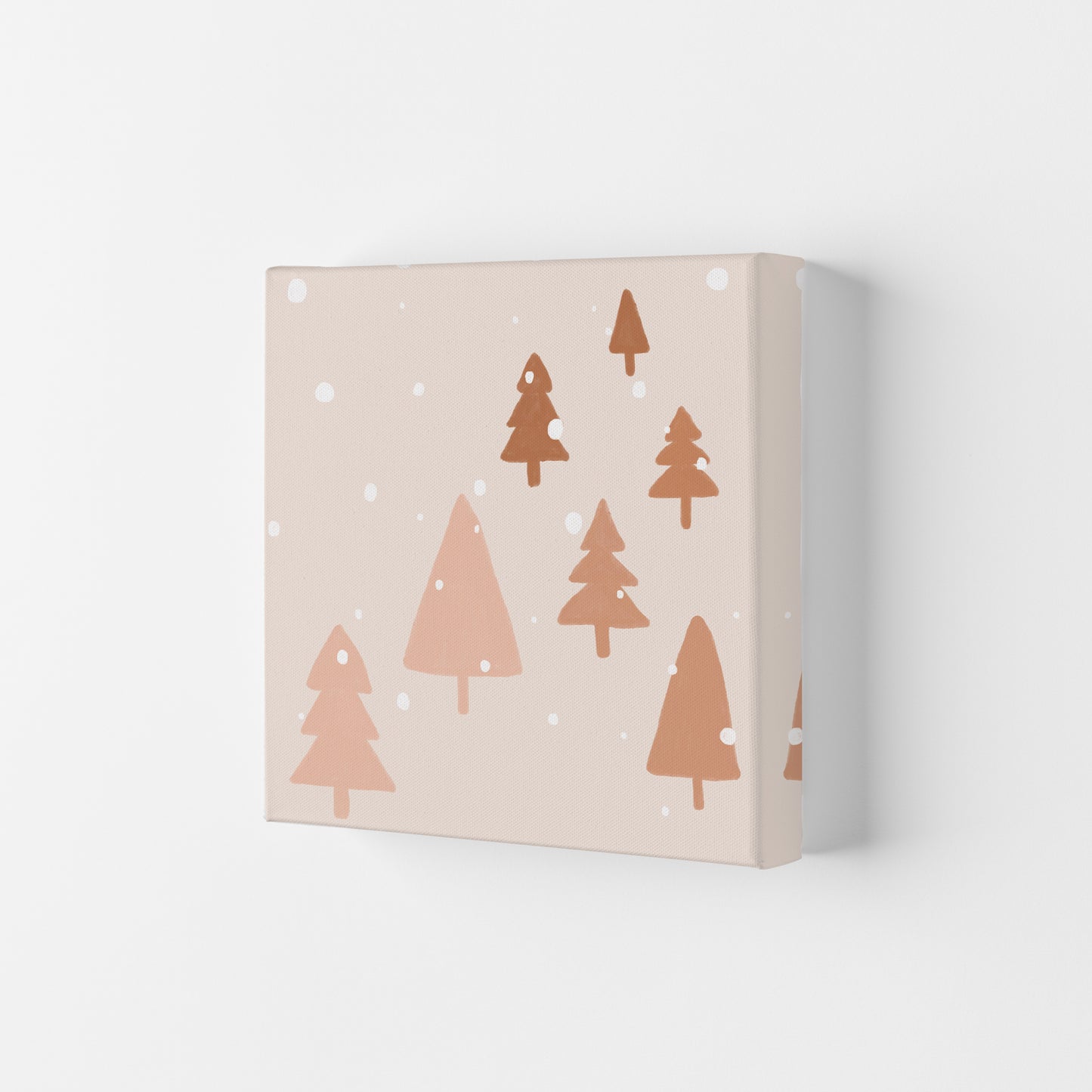 Pastel Winter Trees Christmas Art Print by Orara Studio Canvas