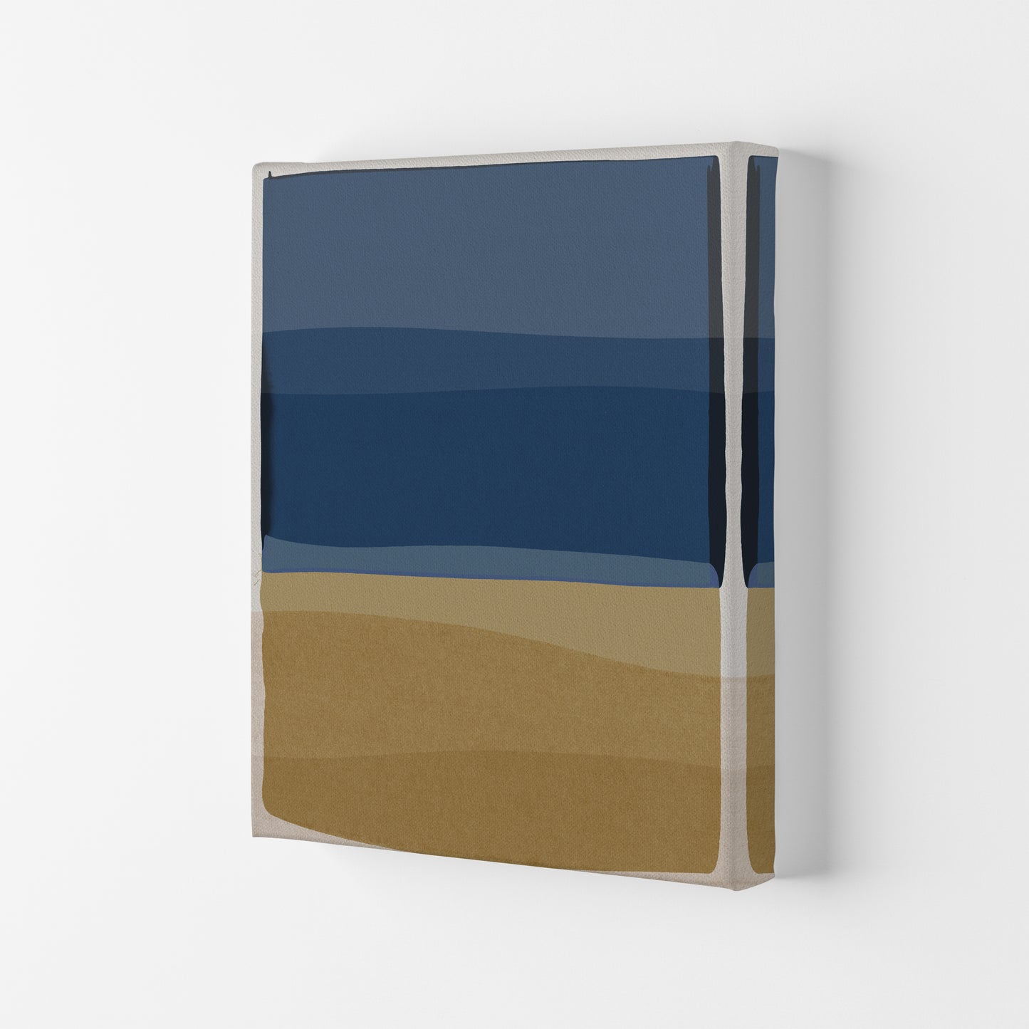 Modern Blue and Brown Abstract Art Print by Orara Studio Canvas