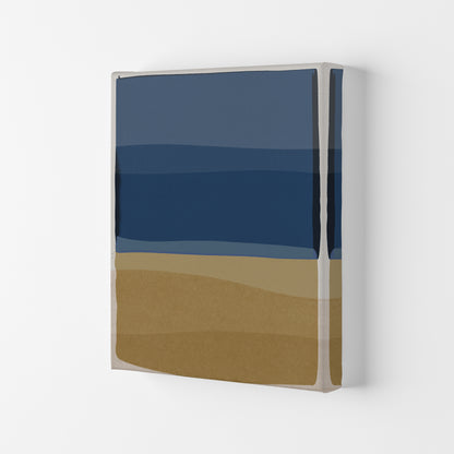 Modern Blue and Brown Abstract Art Print by Orara Studio Canvas