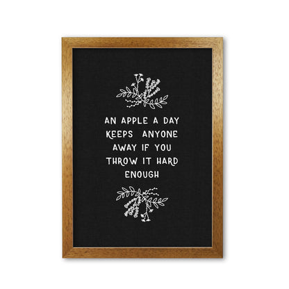 An Apple A Day Funny Quote Print By Orara Studio Oak Grain