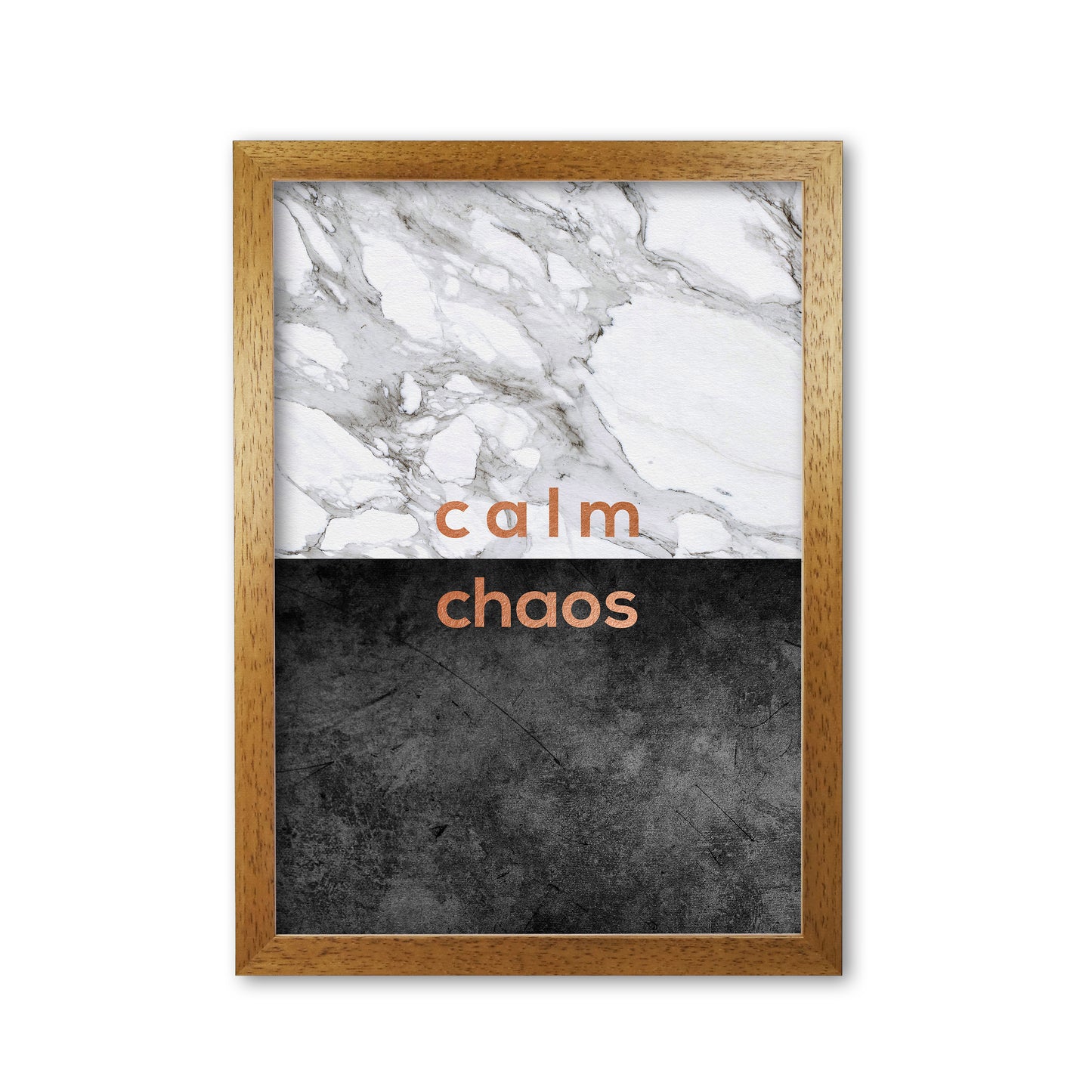 Calm Chaos Marble Quote Print By Orara Studio Oak Grain