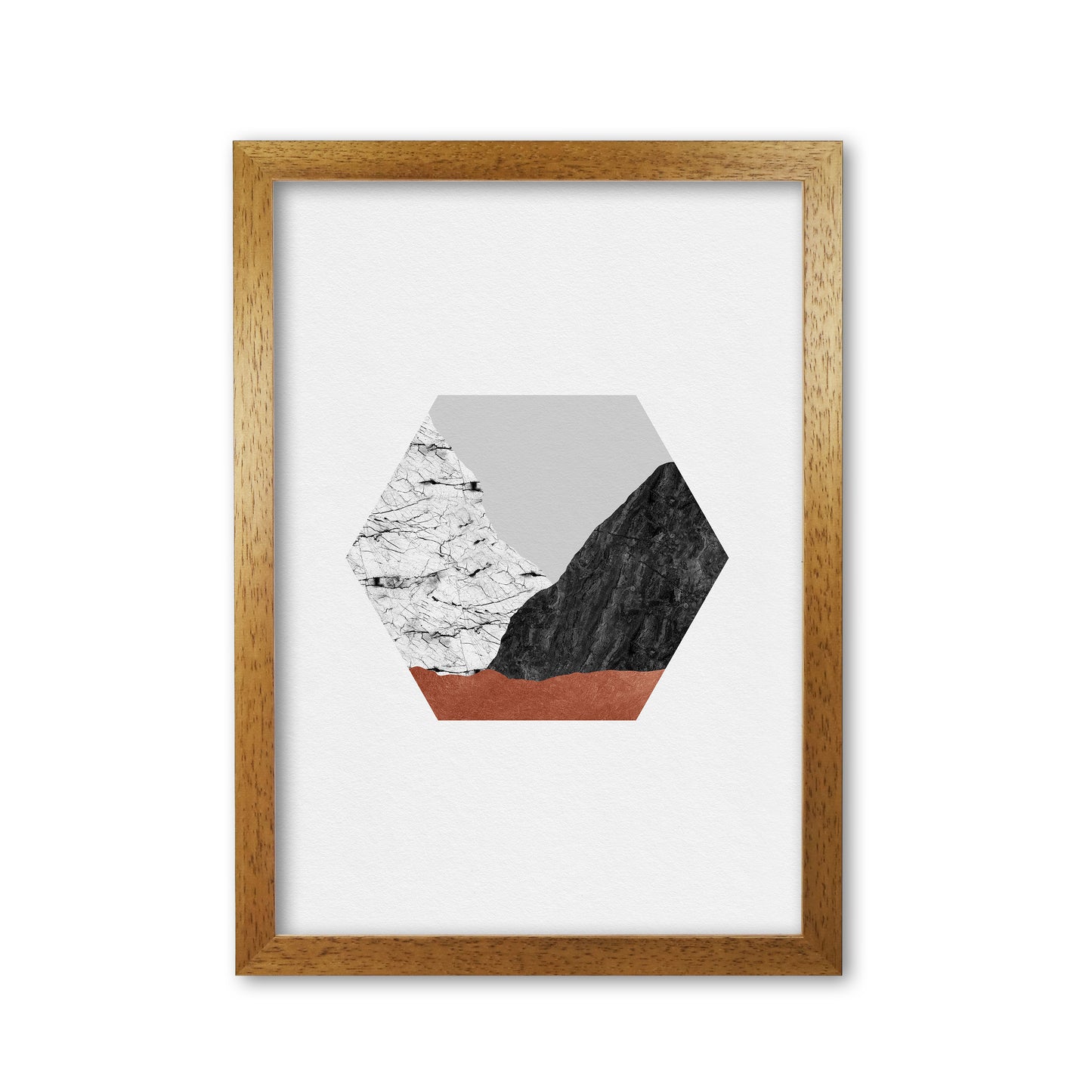 Copper Geometric I Print By Orara Studio Oak Grain