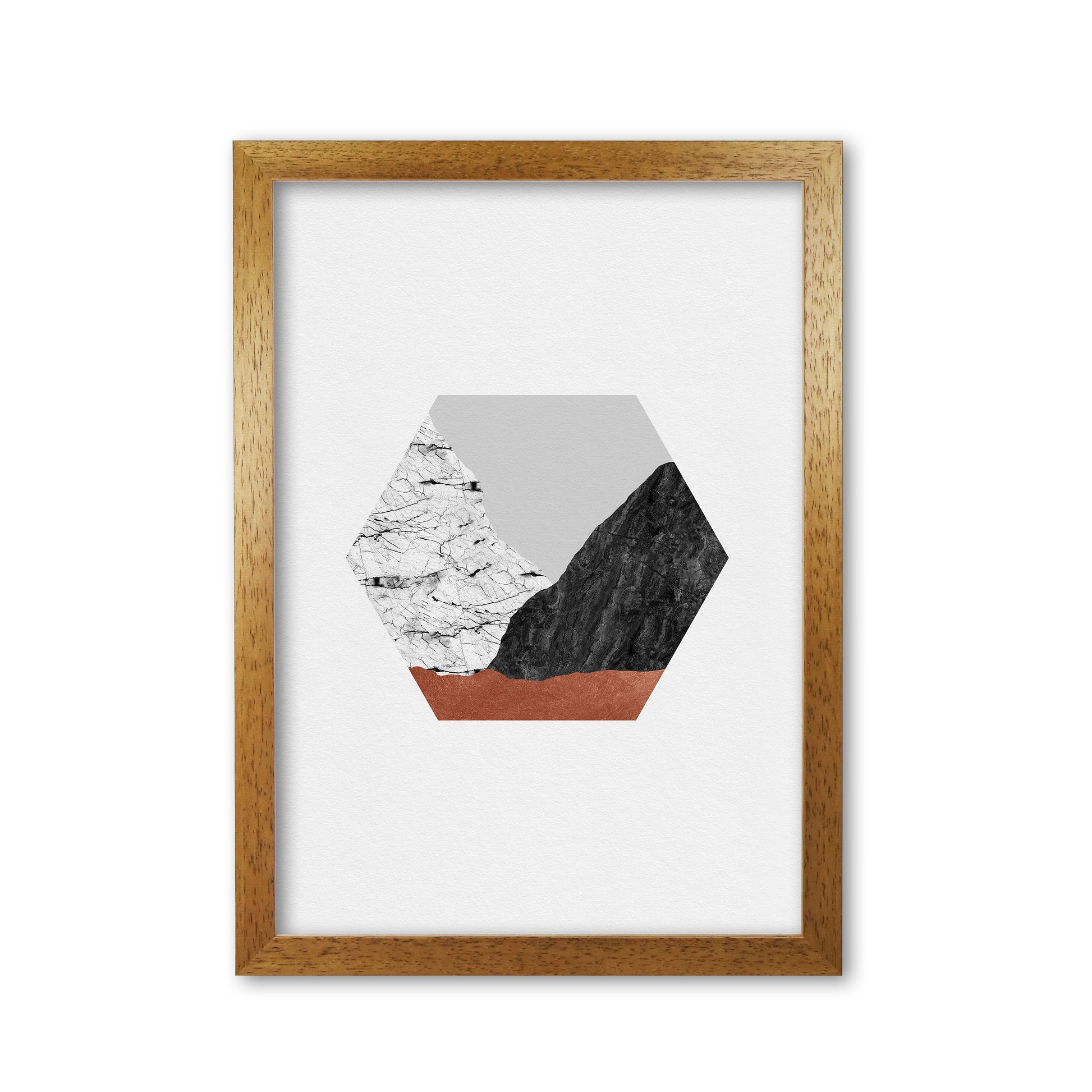 Copper Geometric I Print By Orara Studio Oak Grain