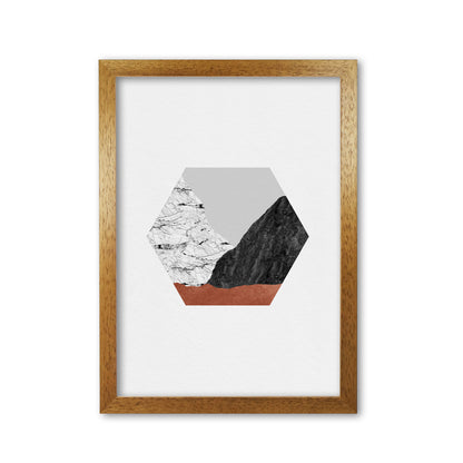 Copper Geometric I Print By Orara Studio Oak Grain