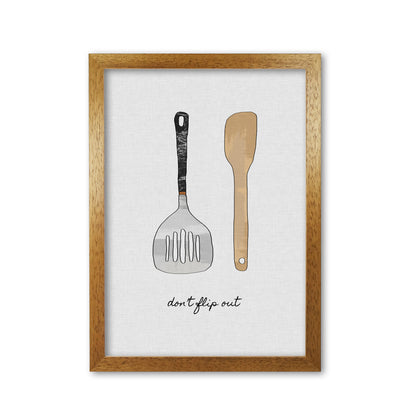 Don&#39;t Flip Out Print By Orara Studio, Framed Kitchen Wall Art Oak Grain