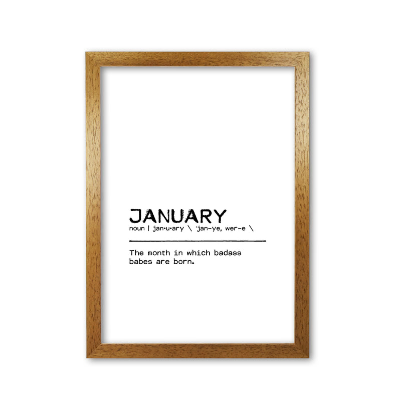 January Badass Definition Quote Print By Orara Studio Oak Grain