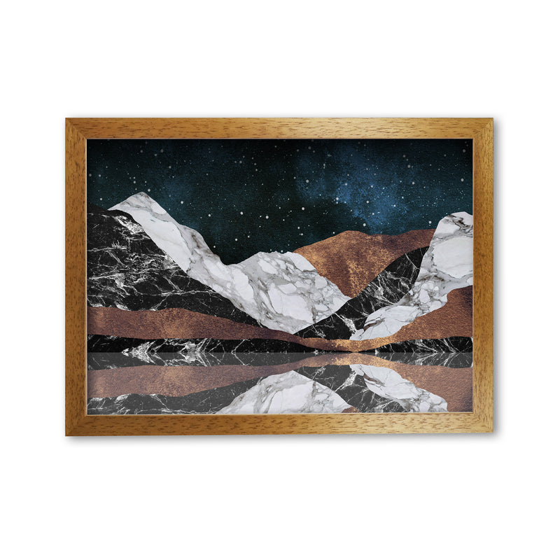 Landscape Mountains Print By Orara Studio, Framed Botanical & Nature Art Print Oak Grain
