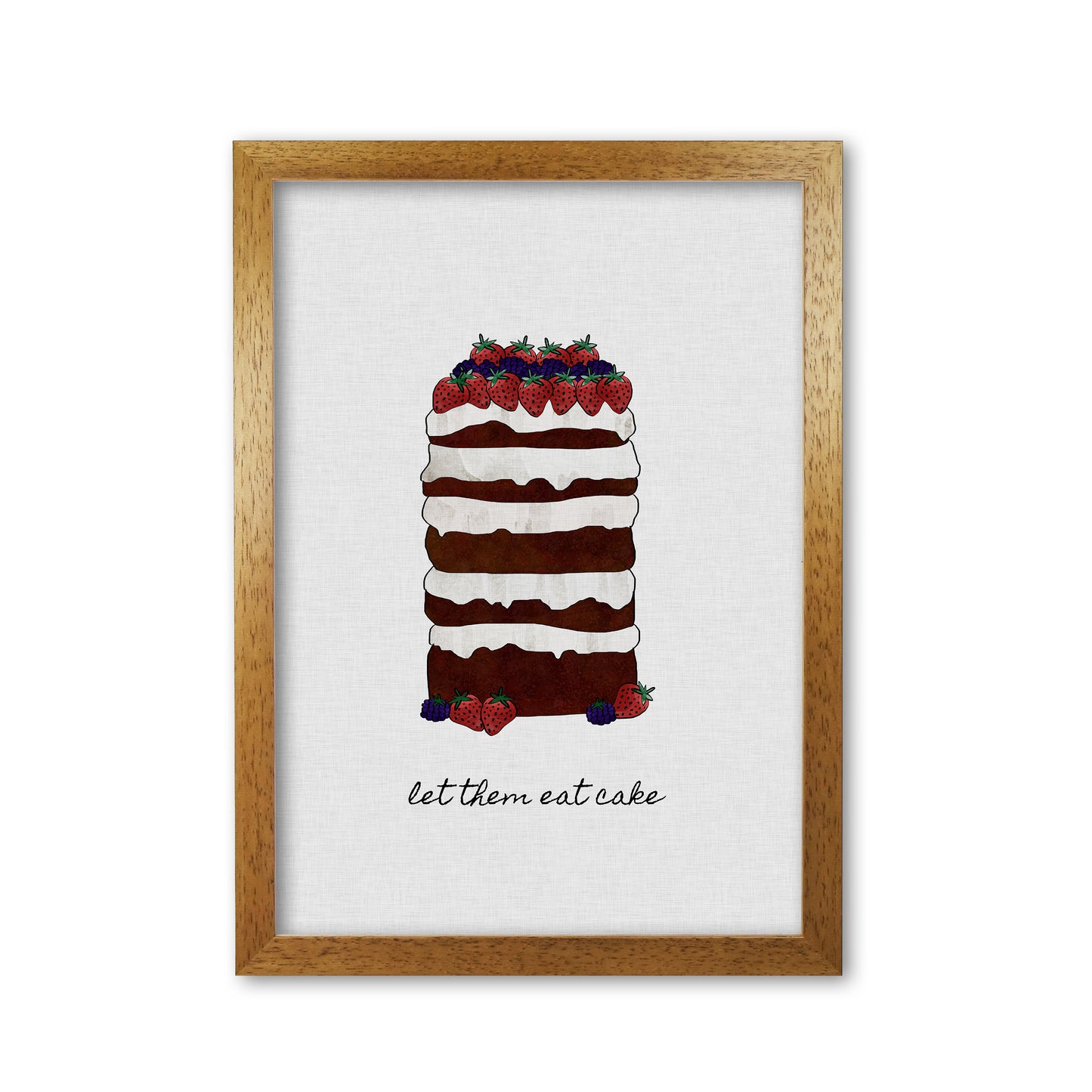 Let Them Eat Cake Print By Orara Studio, Framed Kitchen Wall Art Oak Grain