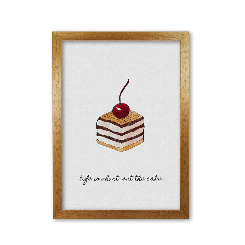 Life Is Short Print By Orara Studio, Framed Kitchen Wall Art Oak Grain