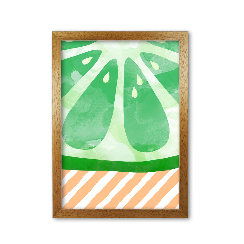 Lime Abstract Print By Orara Studio, Framed Kitchen Wall Art Oak Grain