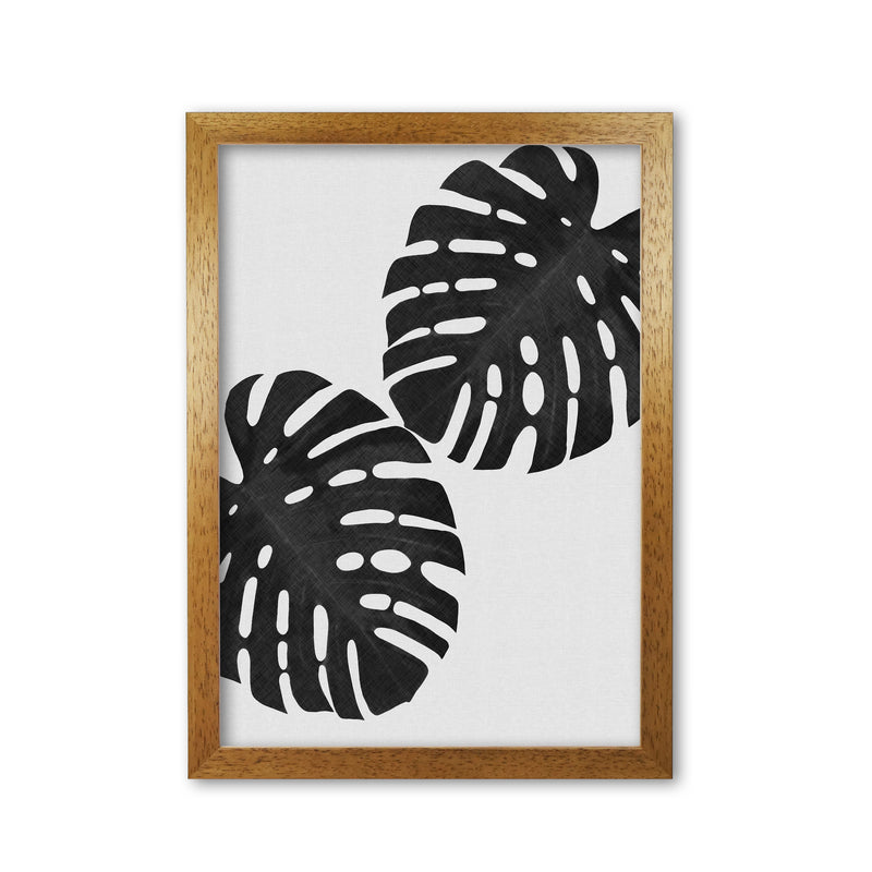Monstera Black & White II Print By Orara Studio Oak Grain