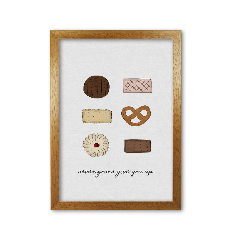 Never Gonna Give You Up Print By Orara Studio, Framed Kitchen Wall Art Oak Grain