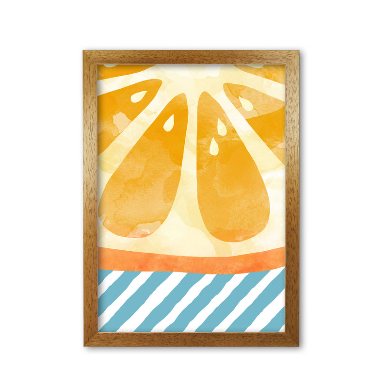 Orange Abstract Print By Orara Studio, Framed Kitchen Wall Art Oak Grain