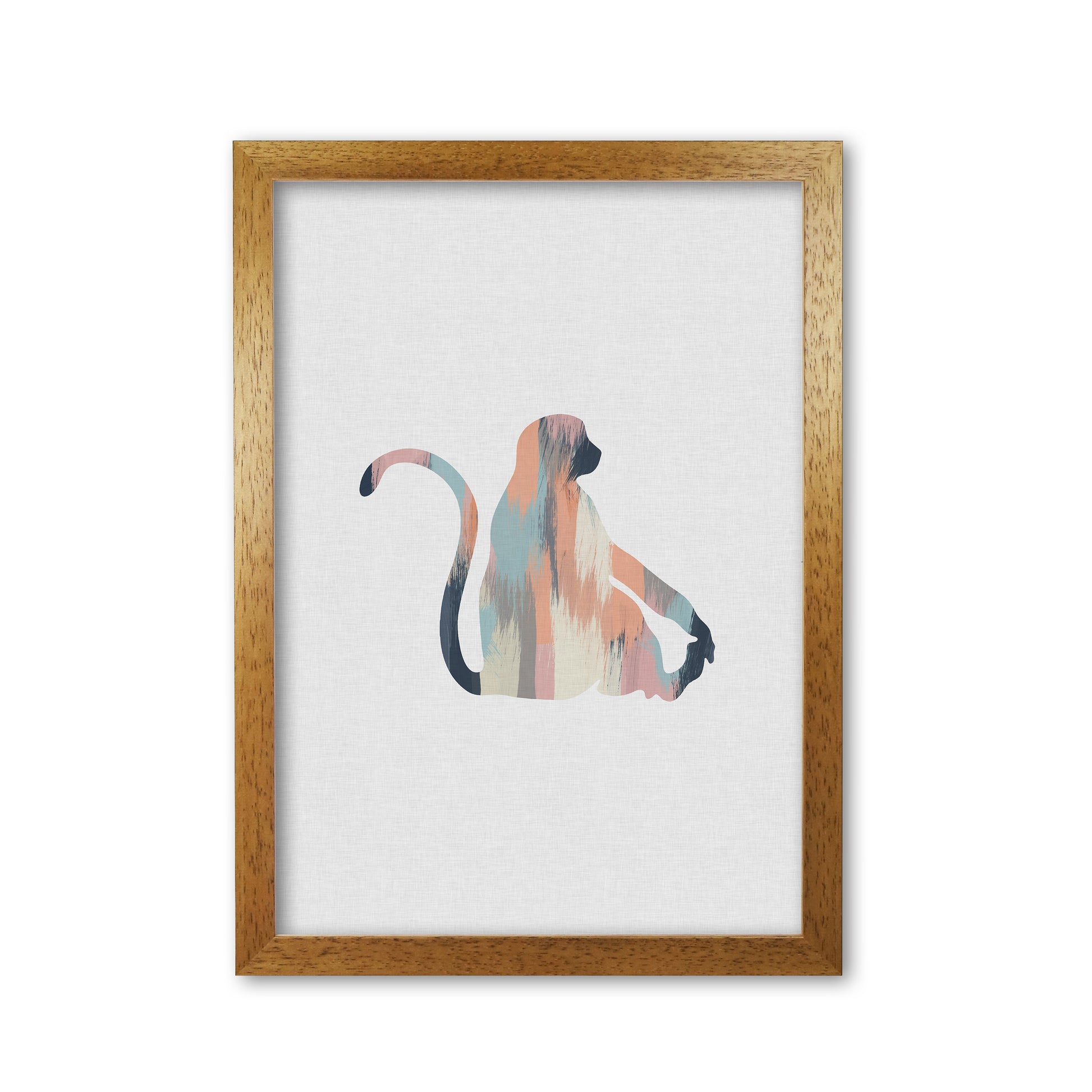 Pastel Monkey Print By Orara Studio Animal Art Print Oak Grain