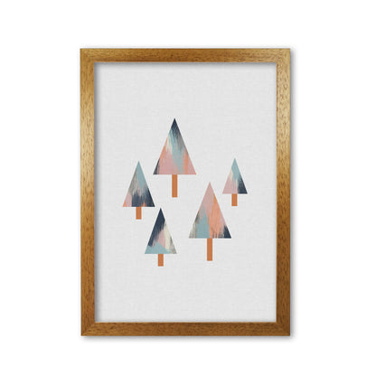 Pastel Trees Print By Orara Studio, Framed Botanical & Nature Art Print Oak Grain