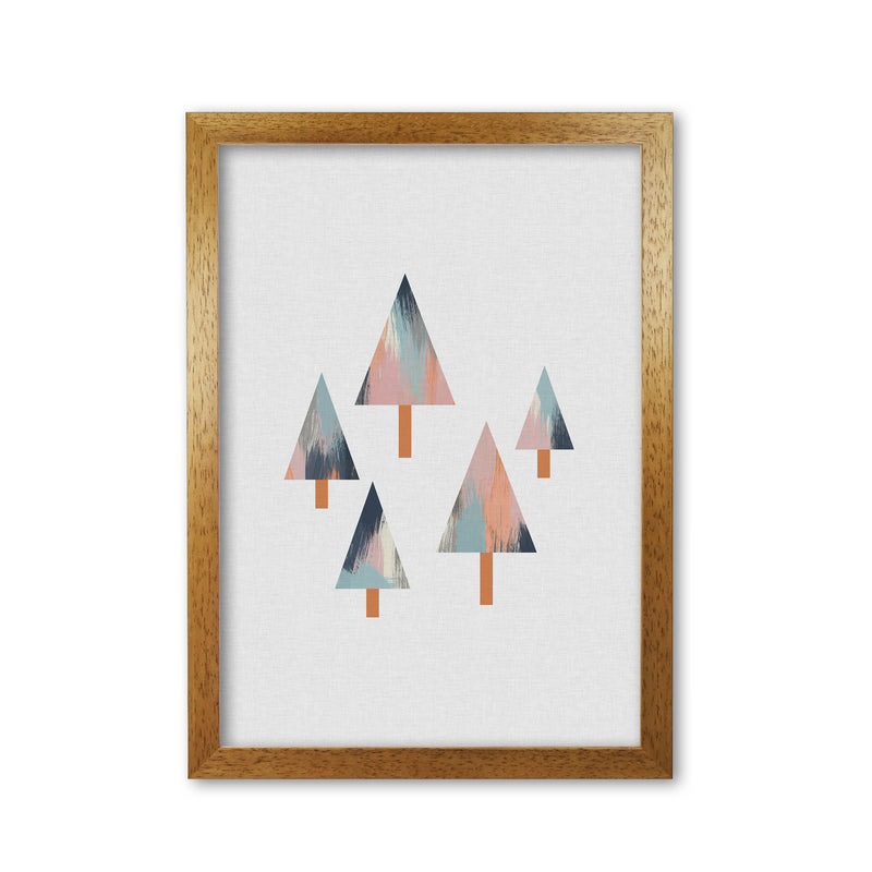 Pastel Trees Print By Orara Studio, Framed Botanical & Nature Art Print Oak Grain