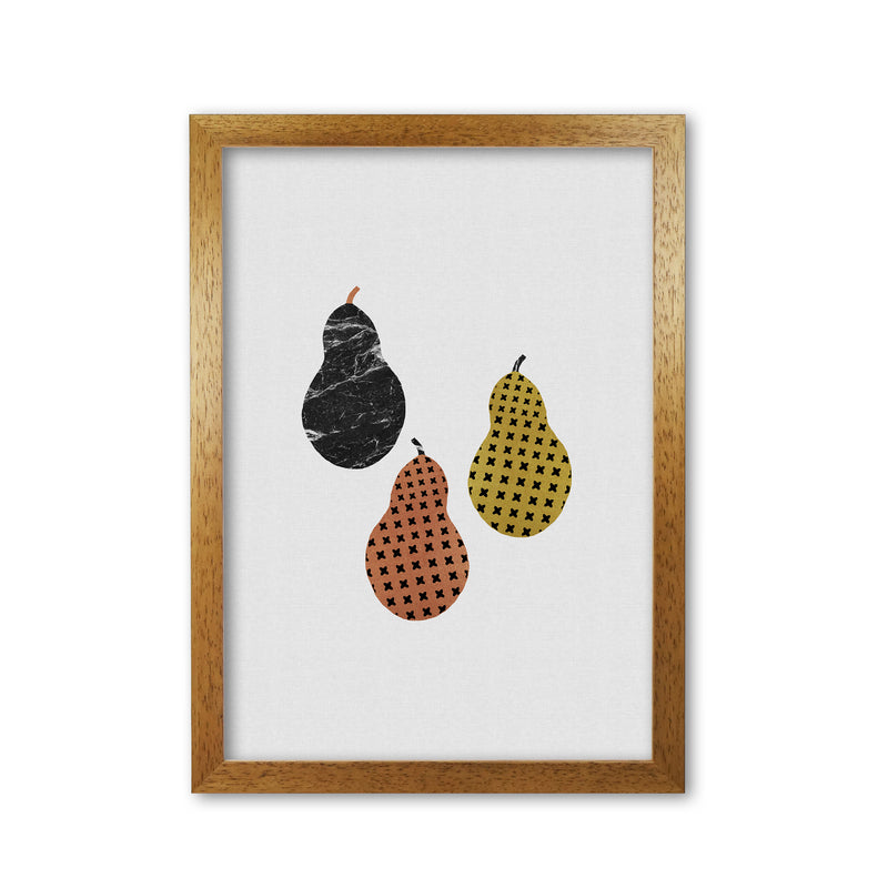 Pears Print By Orara Studio, Framed Kitchen Wall Art Oak Grain