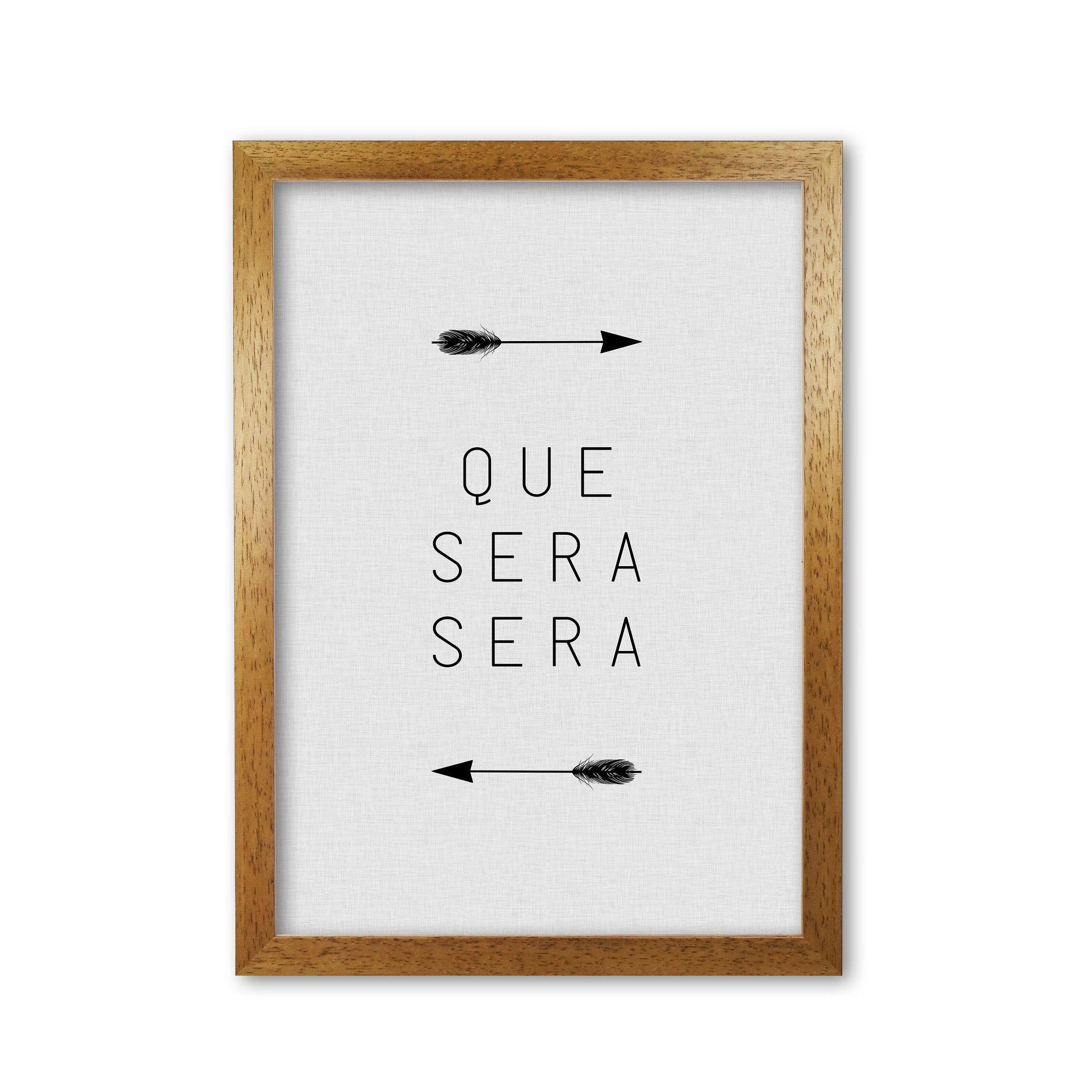 Que Sera Sera Arrow Quote Print By Orara Studio Oak Grain