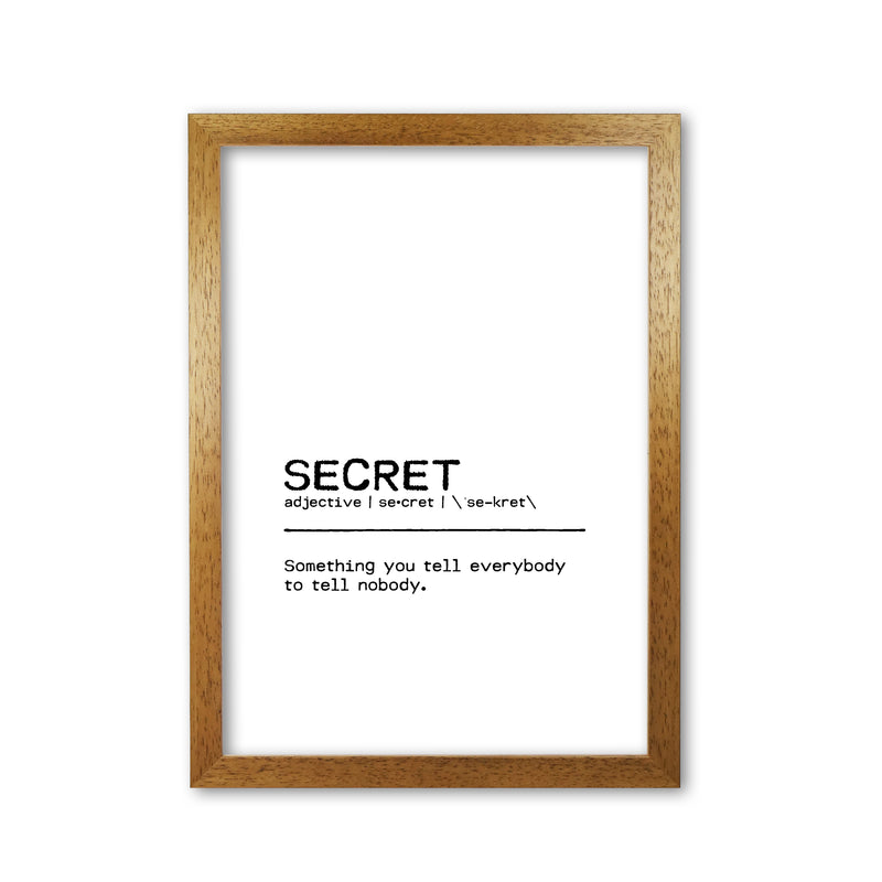 Secret Definition Quote Print By Orara Studio Oak Grain