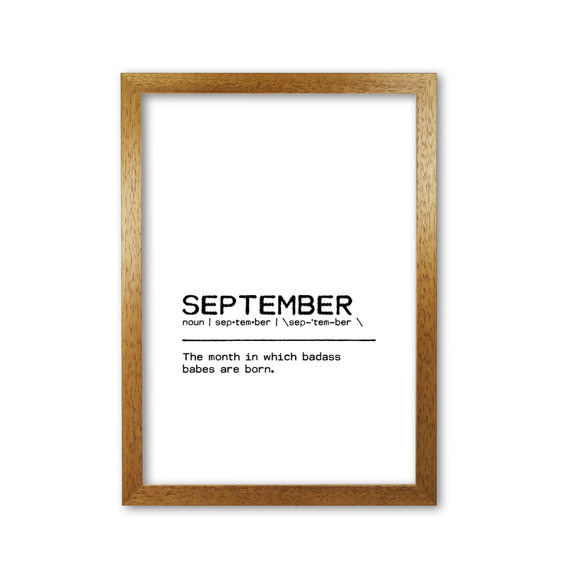 September Badass Definition Quote Print By Orara Studio Oak Grain