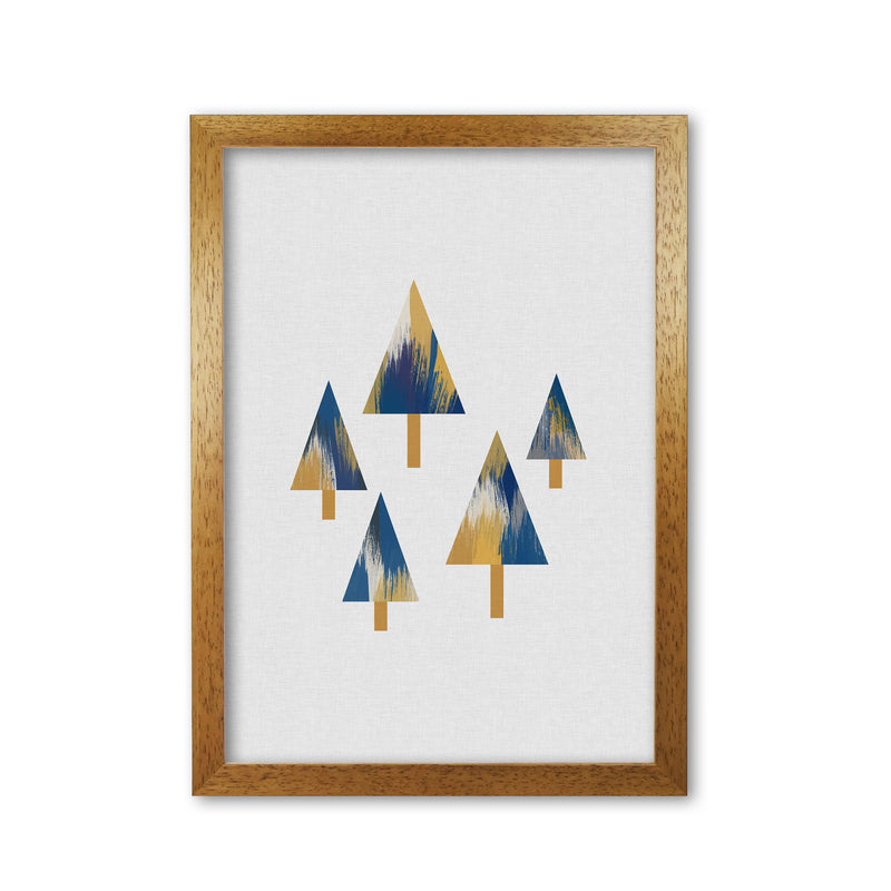 Trees Blue & Yellow Print By Orara Studio Oak Grain