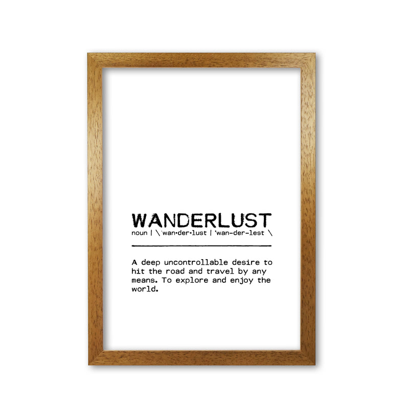 Wanderlust Desire Definition Quote Print By Orara Studio Oak Grain