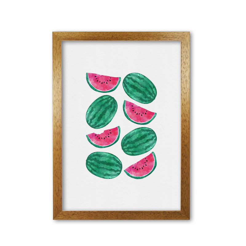 Watermelon Crowd Print By Orara Studio, Framed Kitchen Wall Art Oak Grain