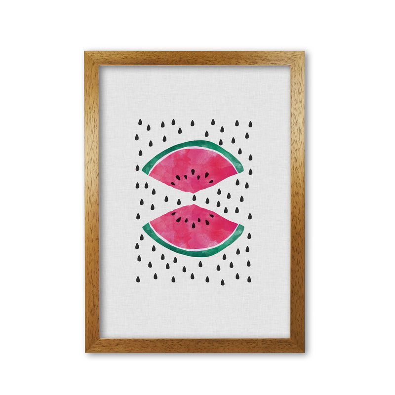 Watermelon Slices Print By Orara Studio, Framed Kitchen Wall Art Oak Grain
