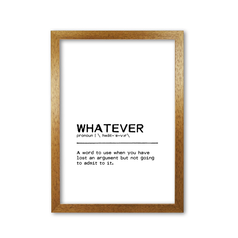 Whatever Lost Definition Quote Print By Orara Studio Oak Grain
