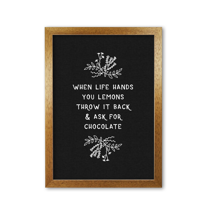 When Life Hands You Lemons Funny Quote Print By Orara Studio, Kitchen Wall Art Oak Grain