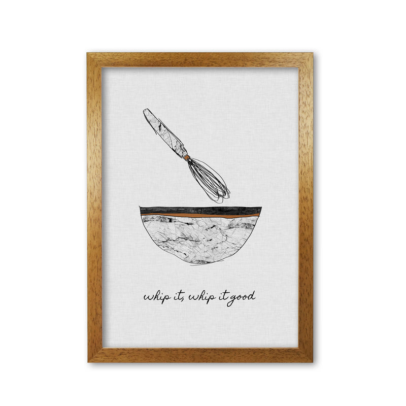 Whip It Good Print By Orara Studio, Framed Kitchen Wall Art Oak Grain