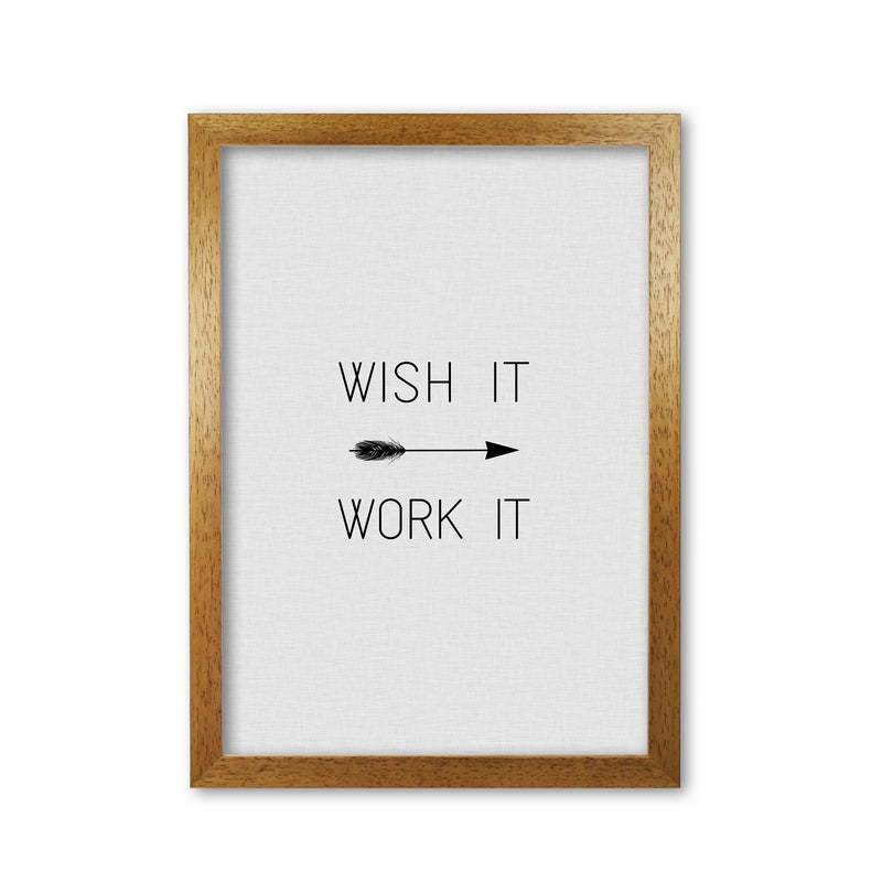 Wish It Work It Arrow Quote Print By Orara Studio Oak Grain