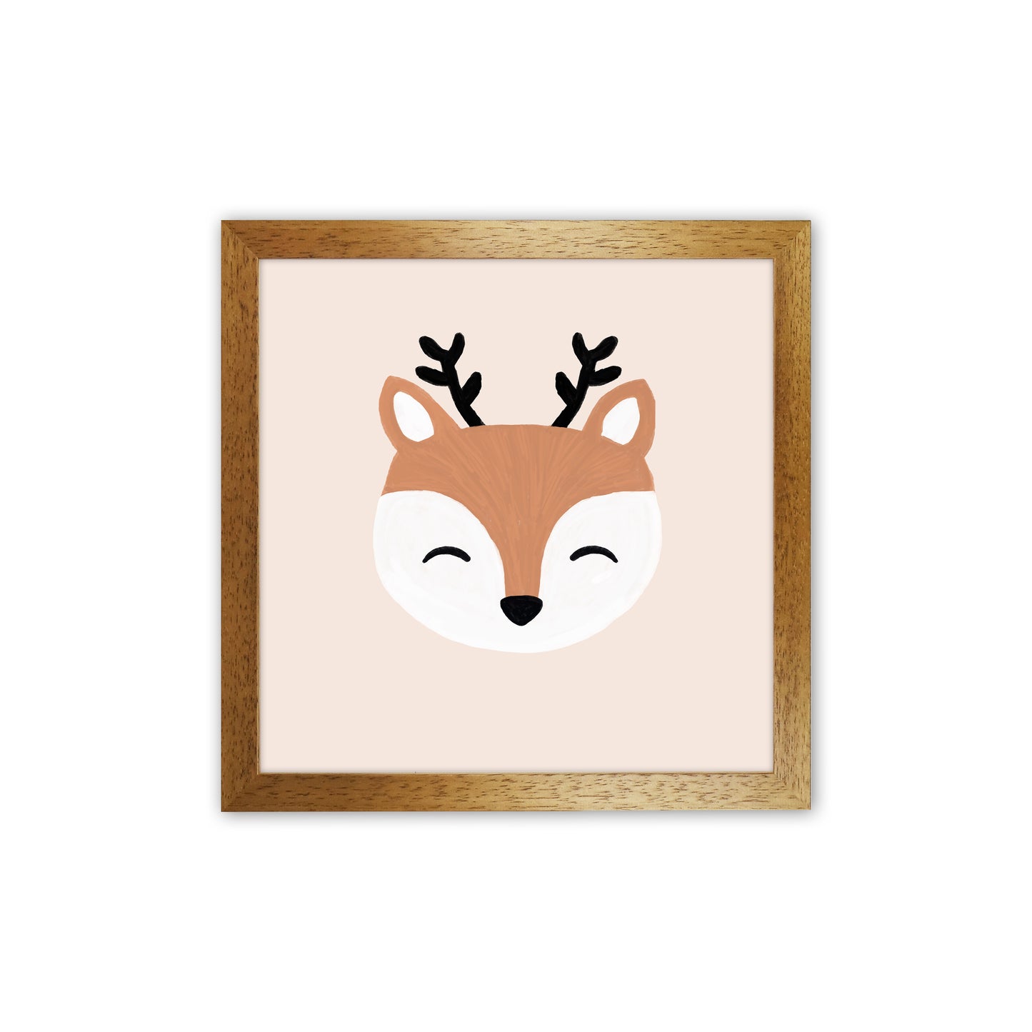 Blush Deer Christmas Art Print by Orara Studio Oak Grain