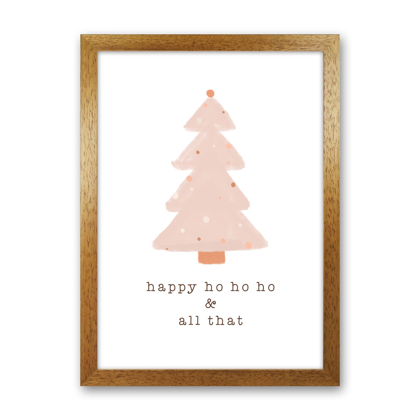 Happy Ho Ho Ho Christmas Art Print by Orara Studio Oak Grain