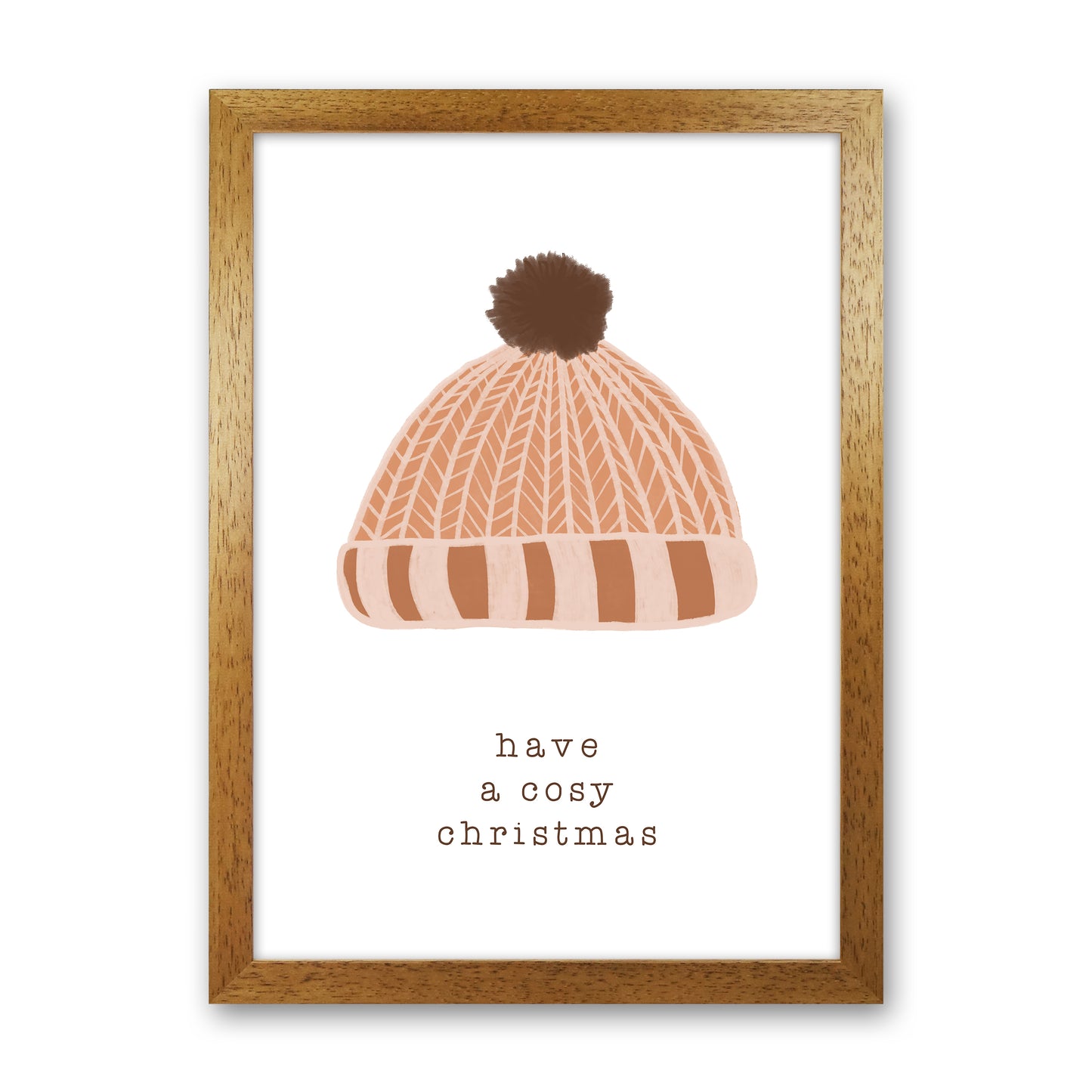 Have A Cosy Christmas Christmas Art Print by Orara Studio Oak Grain