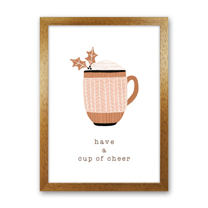 Have A Cup Of Cheer Christmas Art Print by Orara Studio Oak Grain