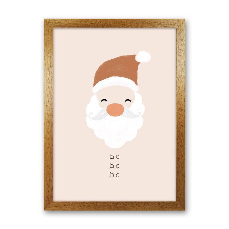 Ho Ho Ho Santa Christmas Art Print by Orara Studio Oak Grain