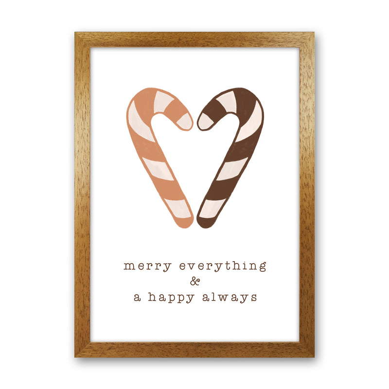 Merry Everything & A Happy Always Christmas Art Print by Orara Studio Oak Grain