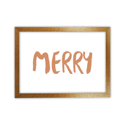 Merry Christmas Art Print by Orara Studio Oak Grain
