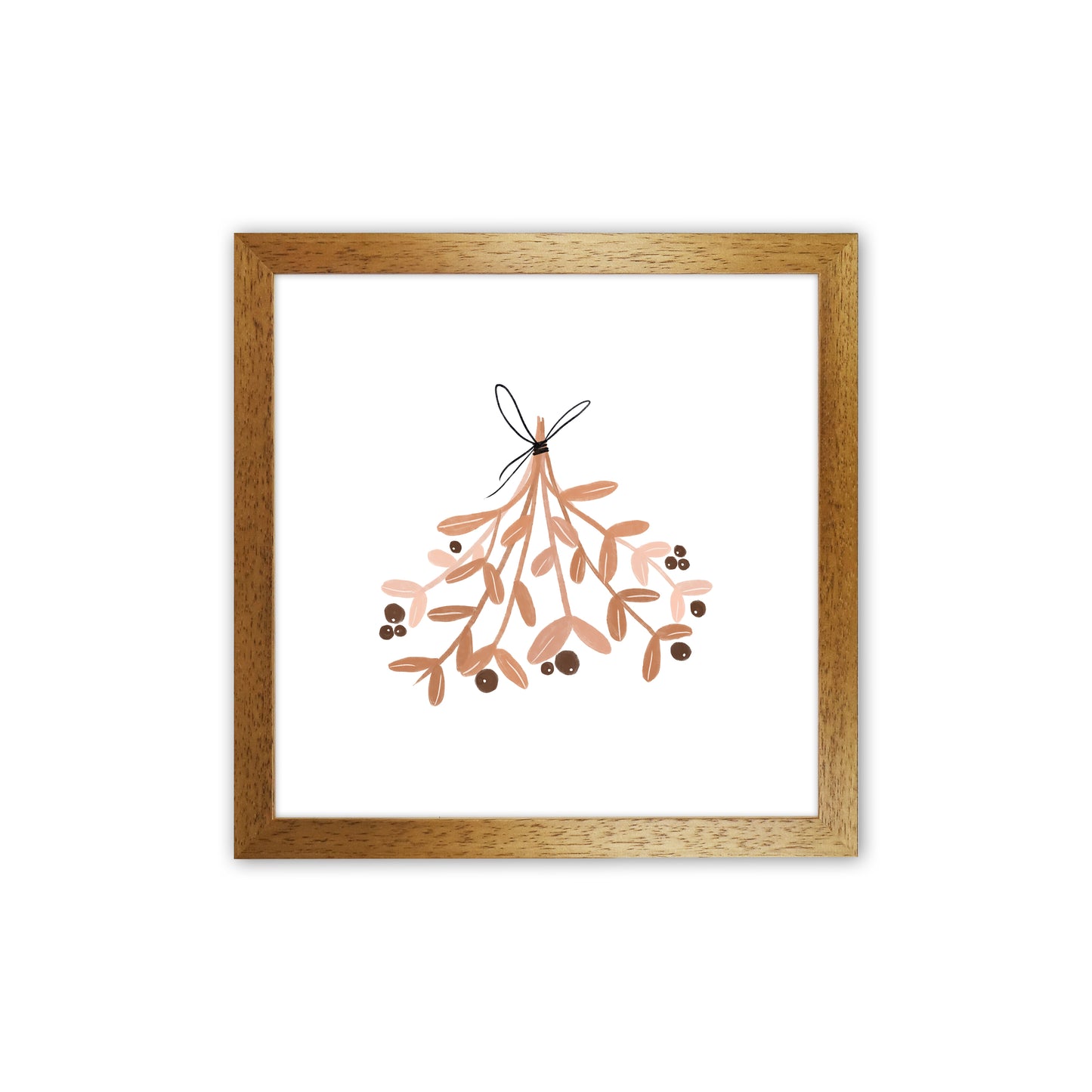 Mistletoe Christmas Art Print by Orara Studio Oak Grain