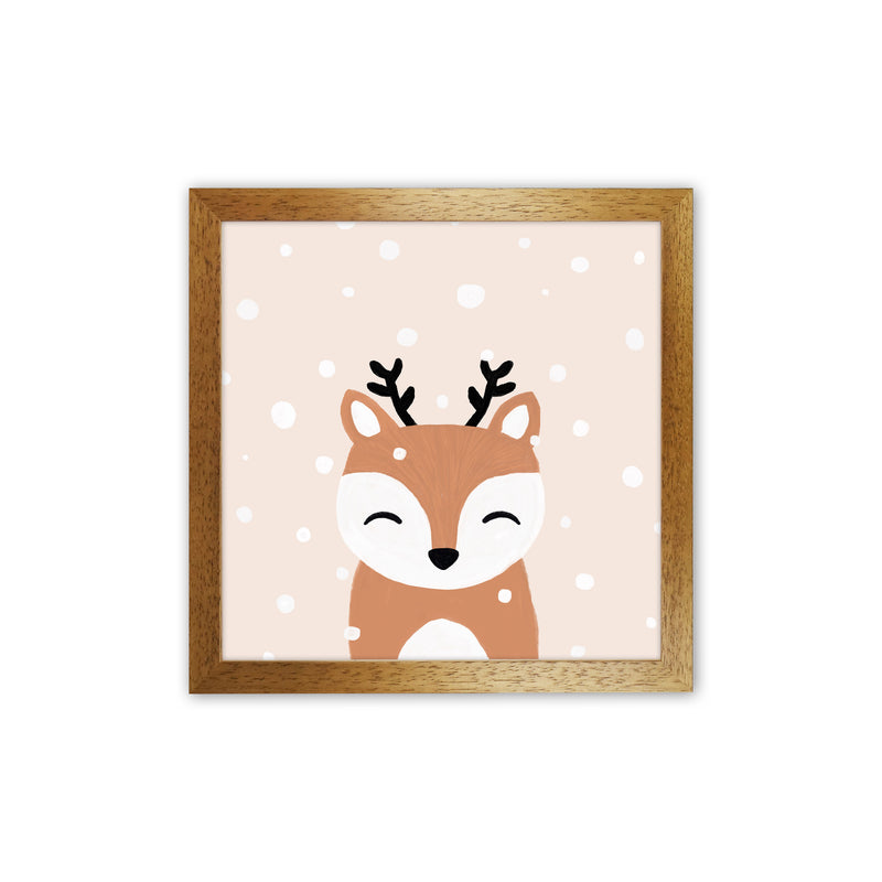 Snow & Deer Christmas Art Print by Orara Studio Oak Grain